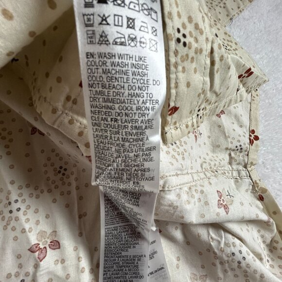 Quiksilver Mens Beige Summer Petals Woven Short Sleeve Button-Up Shirt Large New - Picture 8 of 8